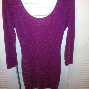 Symphony Purple Sparkle Open Back Dress Size M